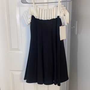 Black and white ruffle dress